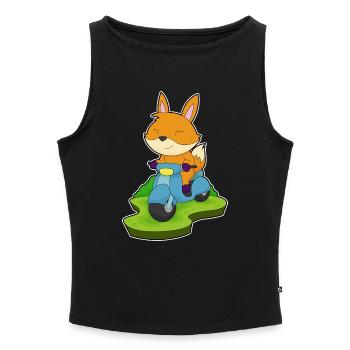 Fuchs Motorroller - Frauen Organic Tank Top mit U-Boot-Ausschnitt - Grau meliert - Vorne - Selfina (174cm)