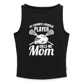 Lacrosse Mama - Frauen Organic Tank Top mit U-Boot-Ausschnitt - Grau meliert - Vorne - Selfina (174cm)