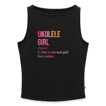 Ukulele - Women’s Organic Boat Neck Tank Top - heather grey - Front - Selfina (174cm)