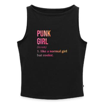Punk - Women’s Organic Boat Neck Tank Top - black - Front - Selfina (174cm)