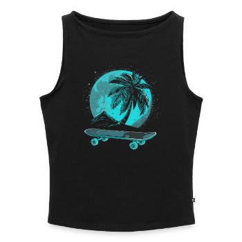 Vintage Skateboarding - Frauen Organic Tank Top mit U-Boot-Ausschnitt - Schwarz - Vorne - Selfina (174cm)