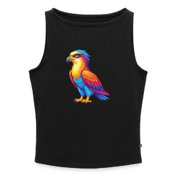 Osprey Colorful Kawaii Cartoon Character Bird - Women’s Organic Boat Neck Tank Top - black - Front - Selfina (174cm)