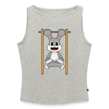 Bunny Bodybuilder Pull-ups Bodybuilding - Women’s Organic Boat Neck Tank Top - heather grey - Front - Selfina (174cm)