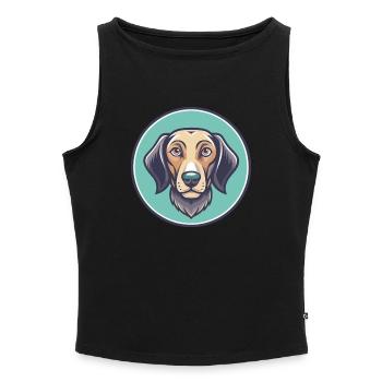 Polnische Jagdhunderasse Cartoon Kawaii Clipart - Frauen Organic Tank Top mit U-Boot-Ausschnitt - Schwarz - Vorne - Selfina (174cm)