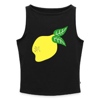 ZITRONE ZITRUSFRÜCHTE - Frauen Organic Tank Top mit U-Boot-Ausschnitt - Grau meliert - Vorne - Selfina (174cm)