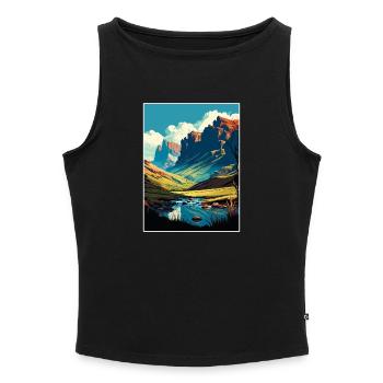 Drakensberg South Africa Travel Poster Souvenir - Women’s Organic Boat Neck Tank Top - heather grey - Front - Selfina (174cm)