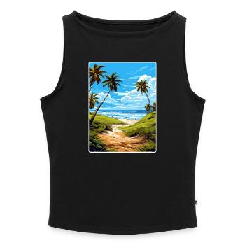 Biscanye Nationalpark Reiseposter Souvenir WPA - Frauen Organic Tank Top mit U-Boot-Ausschnitt - Grau meliert - Vorne - Selfina (174cm)