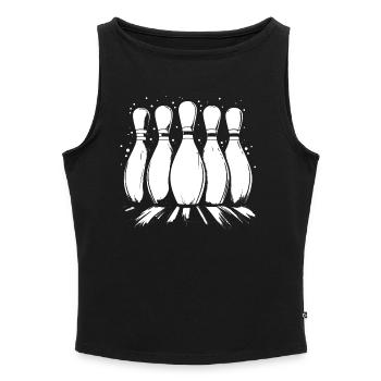 Bowling Pins - Frauen Organic Tank Top mit U-Boot-Ausschnitt - Grau meliert - Vorne - Selfina (174cm)