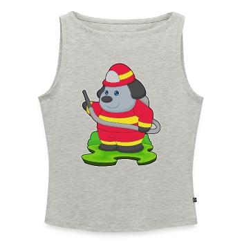 Dog Firefighter Fire Hose Fire Brigade - Women’s Organic Boat Neck Tank Top - heather grey - Front - Selfina (174cm)