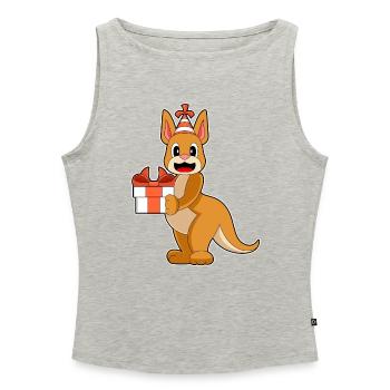 Kangaroo Birthday Package - Women’s Organic Boat Neck Tank Top - heather grey - Front - Selfina (174cm)