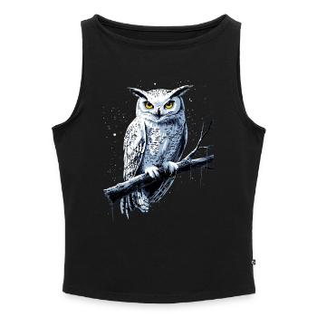Eule Schleiereule Kauz Uhu Owl Süße Eulen - Frauen Organic Tank Top mit U-Boot-Ausschnitt - Schwarz - Vorne - Selfina (174cm)