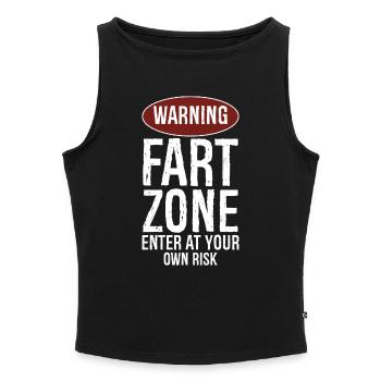 Achtung Furzzone Betreten auf eigene Gefahr - Frauen Organic Tank Top mit U-Boot-Ausschnitt - Grau meliert - Vorne - Selfina (174cm)