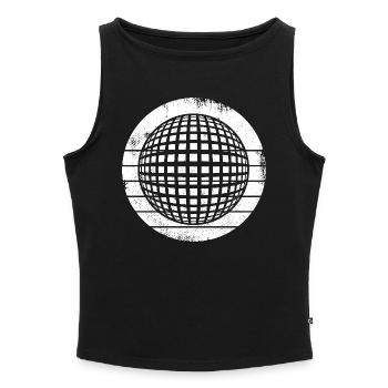 80er Disco - Frauen Organic Tank Top mit U-Boot-Ausschnitt - Grau meliert - Vorne - Selfina (174cm)