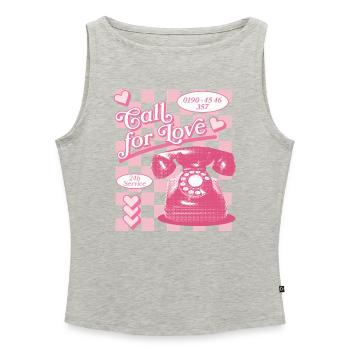 Call for Love Hotline Ästhetik - Frauen Organic Tank Top mit U-Boot-Ausschnitt - Grau meliert - Vorne - Selfina (174cm)