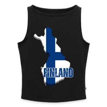 Finnish pride, flag of Finland - Women’s Organic Boat Neck Tank Top - heather grey - Front - Selfina (174cm)