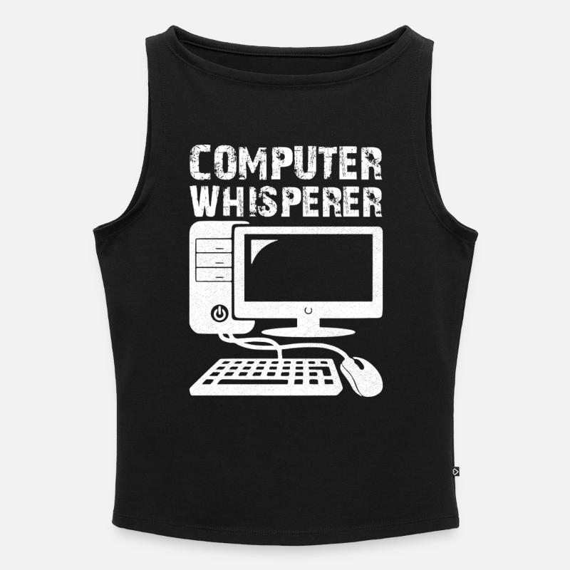Computer Whisperer - Women’s Organic Boat Neck Tank Top - black