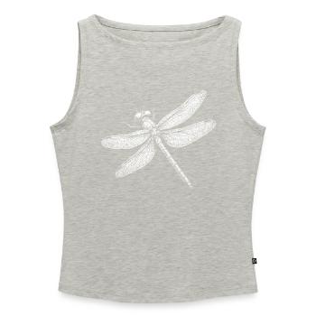 Libelle - Frauen Organic Tank Top mit U-Boot-Ausschnitt - Grau meliert - Vorne - Selfina (174cm)