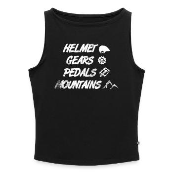 Helmet Gears Pedals Mountains - Frauen Organic Tank Top mit U-Boot-Ausschnitt - Grau meliert - Vorne - Selfina (174cm)