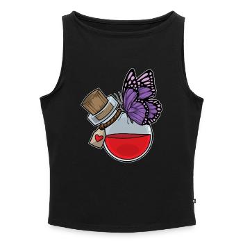 Butterfly Potion - Women’s Organic Boat Neck Tank Top - heather grey - Front - Selfina (174cm)