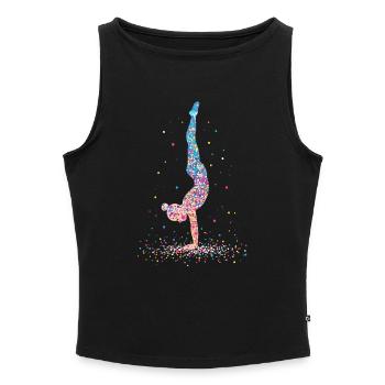Gymnastik Gymnastaste Akrobatik – Silhouette - Frauen Organic Tank Top mit U-Boot-Ausschnitt - Schwarz - Vorne - Selfina (174cm)