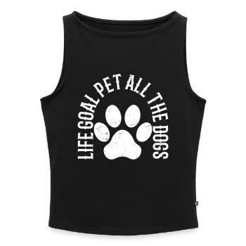 life goal pet all the dogs - Women’s Organic Boat Neck Tank Top - heather grey - Front - Selfina (174cm)