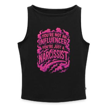 You're not an influencer you're just a narcissist - Women’s Organic Boat Neck Tank Top - black - Front - Selfina (174cm)