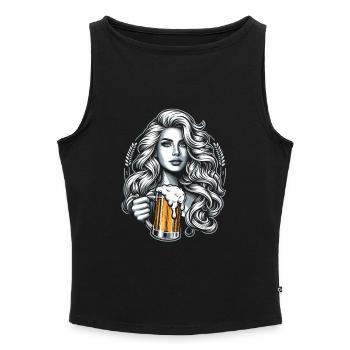 Just a woman who loves alcohol - Women’s Organic Boat Neck Tank Top - heather grey - Front - Selfina (174cm)