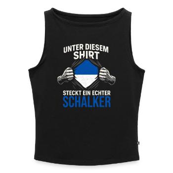 Schalke Fan Fußball Mannschaft Geschenkidee - Frauen Organic Tank Top mit U-Boot-Ausschnitt - Schwarz - Vorne - Selfina (174cm)