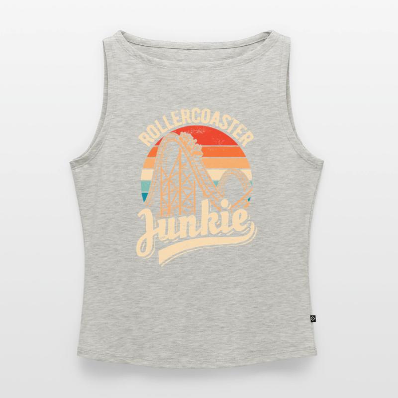 Rollercoaster Junkie - Roller Coaster - Loop Women’s Organic Boat Neck Tank Top