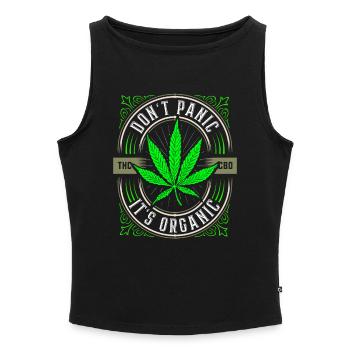 Weed Kiffen - Haschisch Gras - Cannabis Rauchen - Frauen Organic Tank Top mit U-Boot-Ausschnitt - Grau meliert - Vorne - Selfina (174cm)
