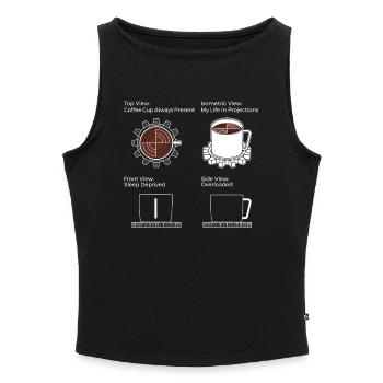 Engineer Life in Projections - Coffee and Gear T-S - Women’s Organic Boat Neck Tank Top - heather grey - Front - Selfina (174cm)