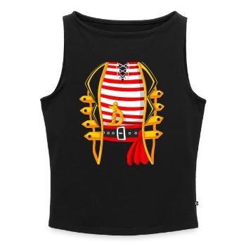 Drôle de costume de pirate - Débardeur femme à encolure bateau bio - noir - Devant - Selfina (174cm)