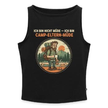 Camp-Eltern-Müde Illustration - Frauen Organic Tank Top mit U-Boot-Ausschnitt - Schwarz - Vorne - Selfina (174cm)
