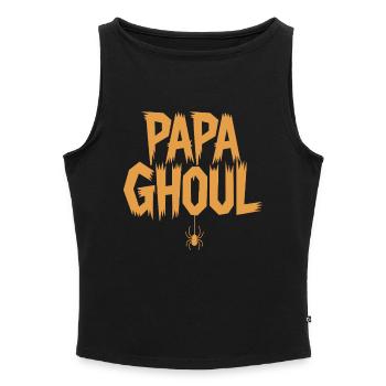 Papa Ghoul Spinnenhänger - Frauen Organic Tank Top mit U-Boot-Ausschnitt - Schwarz - Vorne - Selfina (174cm)