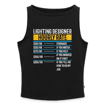 Lichtdesigner Stundensatz Lustige Beleuchtung - Frauen Organic Tank Top mit U-Boot-Ausschnitt - Grau meliert - Vorne - Selfina (174cm)