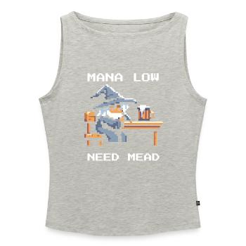 Mana leer? Met hilft! | Zauberer RPG Witz - Frauen Organic Tank Top mit U-Boot-Ausschnitt - Grau meliert - Vorne - Selfina (174cm)