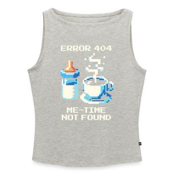 Erreur 404 : Me-Time est manquant | Maman, Café, Vie Quotidienne - Débardeur femme à encolure bateau bio - gris chiné - Devant - Selfina (174cm)