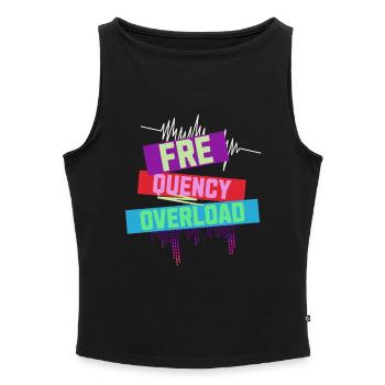 Frequency Overload Rave EDM - Women’s Organic Boat Neck Tank Top - heather grey - Front - Selfina (174cm)