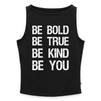 be bold be true be kind be you - Women’s Organic Boat Neck Tank Top - heather grey - Front - Selfina (174cm)