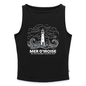 Mer d'Iroise Most Beautiful Place in the World Finistère - Women’s Organic Boat Neck Tank Top - heather grey - Front - Selfina (174cm)