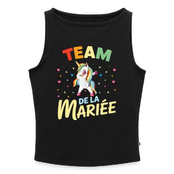 Team Braut Einhorn Dabbing Junggesellenabschied Humor - Frauen Organic Tank Top mit U-Boot-Ausschnitt - Grau meliert - Vorne - Selfina (174cm)