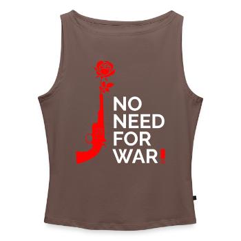 no war - Women’s Organic Boat Neck Tank Top - heather grey - Front - Selfina (174cm)
