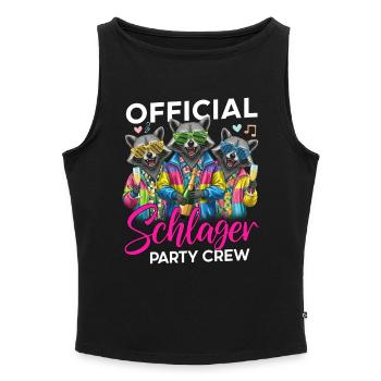 Official Schlager Party Crew - Frauen Organic Tank Top mit U-Boot-Ausschnitt - Schwarz - Vorne - Selfina (174cm)