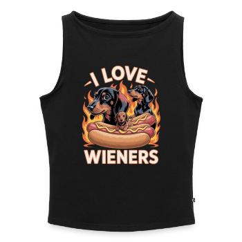 I Love Wieners Unwearable Bootleg - Débardeur femme à encolure bateau bio - noir - Devant - Selfina (174cm)