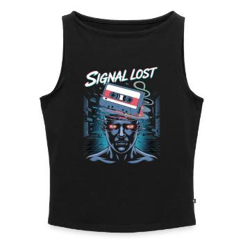 Signal Lost Kassette Geist - Frauen Organic Tank Top mit U-Boot-Ausschnitt - Schwarz - Vorne - Selfina (174cm)