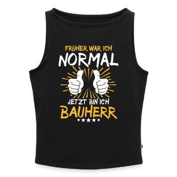 Builder Spruch - Women’s Organic Boat Neck Tank Top - heather grey - Front - Selfina (174cm)