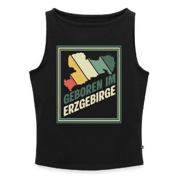 Geboren im Erzgebirge Retro - Frauen Organic Tank Top mit U-Boot-Ausschnitt - Schwarz - Vorne - Selfina (174cm)