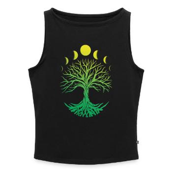 Baumkreis Mondphasen - Frauen Organic Tank Top mit U-Boot-Ausschnitt - Schwarz - Vorne - Selfina (174cm)