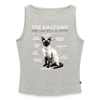 Siamkatzen T | Siamkatze Katzen Siam Katzen - Frauen Organic Tank Top mit U-Boot-Ausschnitt - Grau meliert - Vorne - Selfina (174cm)