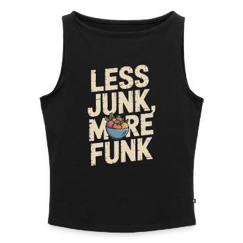 Nutritionist Less Junk More Funk Nutritional Coach - Frauen Organic Tank Top mit U-Boot-Ausschnitt - Grau meliert - Vorne - Selfina (174cm)